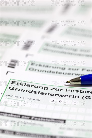 Declaration of property tax value, property tax, tax return, tax office, forms, pens