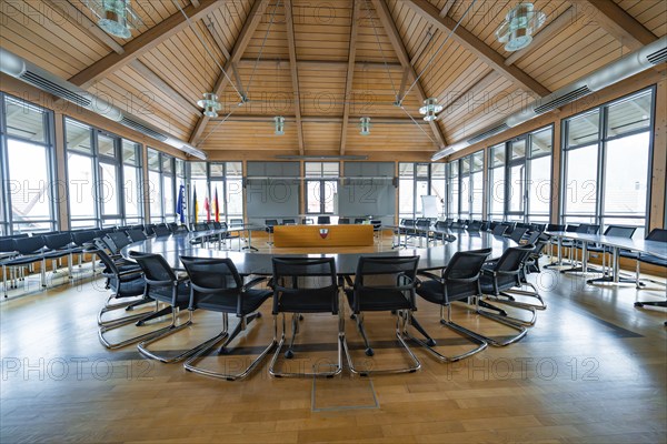 Spacious conference room with a dominant wooden structure and professional ambience, Nagold Town