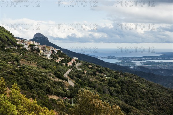 Picturesque village in the mountains and coast, Baunei, Province of Ogliastra, Sardinia, Italy,