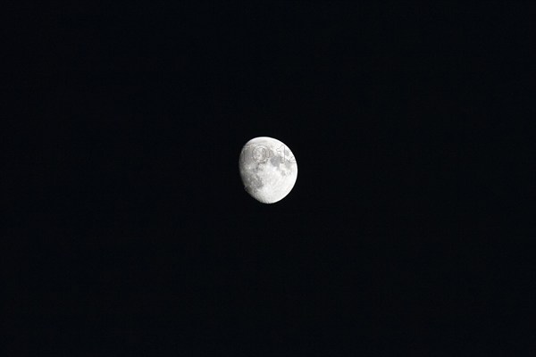 Waxing moon, Luna at night, France, Europe