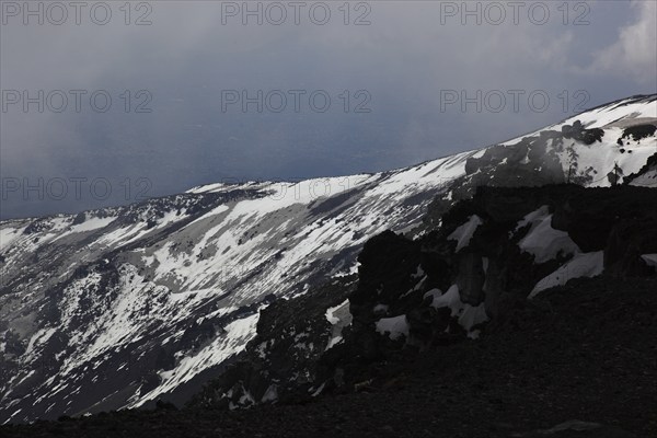 Volcanic landscape at the secondary crater of Etna, Etna, Sicily, Italy, Europe