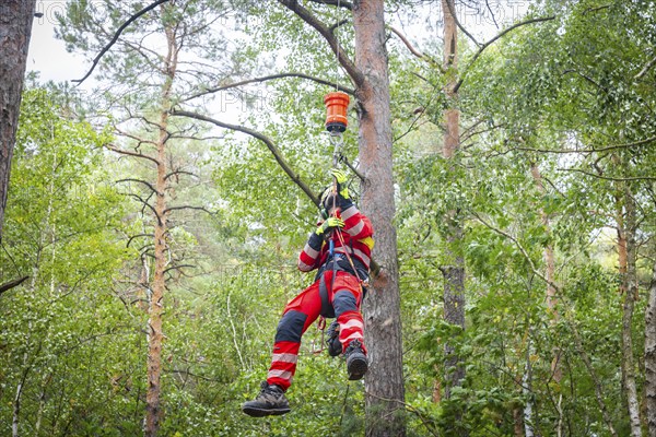 Winch rescue training of the rescue helicopter, Christoph 62, on the occasion of the 50th