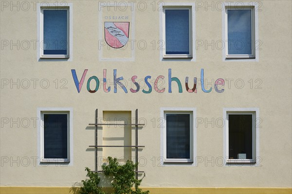School, facade, window, Ossiach, Lake Ossiach, Carinthia, Austria, Europe