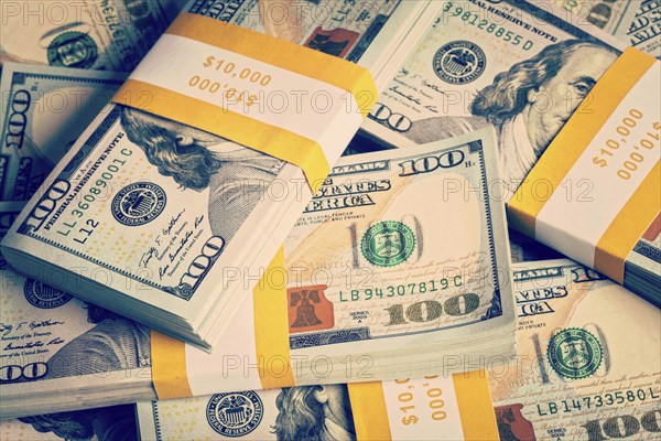 Creative business finance making money concept. Vintage retro effect filtered hipster style image