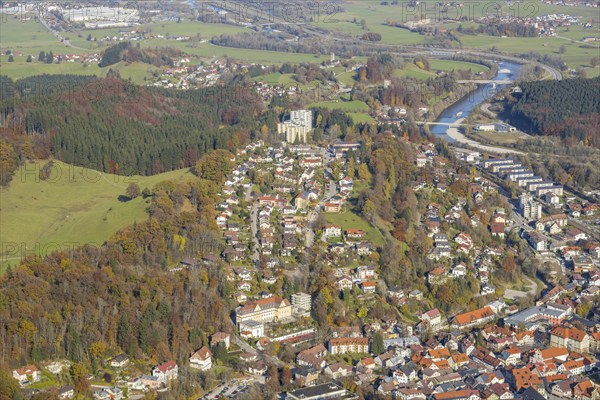 View of Immenstadt, Illertal, Allgäu, Bavaria, Germany from the pulpit on the Immenstädter Horn