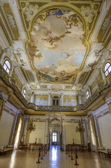 Ballroom with fresco by Giovanni Battista Tiepoloin the Villa Pisani, Stra, Province of Venice,