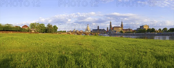 Dresden Silhouette, the famous skyline of Dresden, is also called Canalettoblick