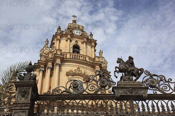 Old Town of Ragusa, the Collegiate Church of San Giorgio or Cathedral of Saint George in the late
