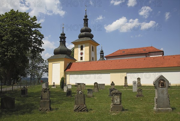 Historical cemetery of the pilgrimage church Maria Loreto in Starý Hroznatov, Altkinsberg, Cheb