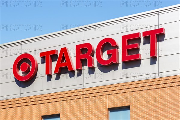 Target logo on a branch of the discount supermarket shop in Chicago, USA, North America