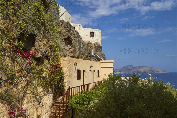 Stairs, Buildings on top of each other, Island, Sea, Kapsa, Orthodox Monastery, East Crete, South