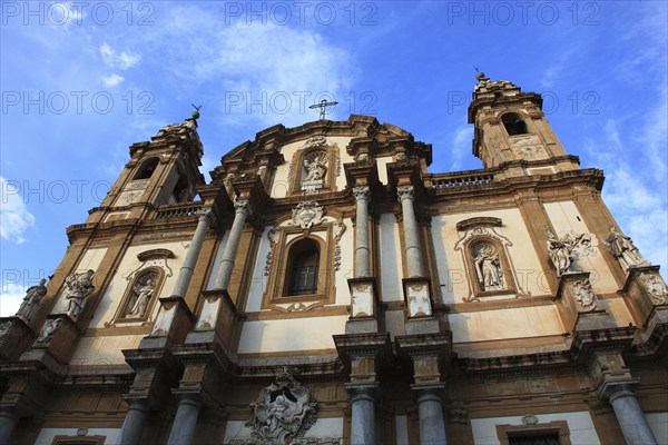 Old Town of Palermo, Church of San Domenico in Piazza San Dominica, Sicily, Italy, Europe
