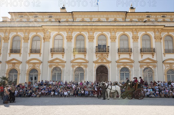 Carriage in front of audience, Historic Hunting and Carriage Gala, Schleißheim Castle, Upper