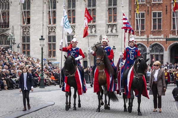 BRUGES, BELGIUM, MAY 17: Annual Procession of the Holy Blood on Ascension Day. Locals perform an