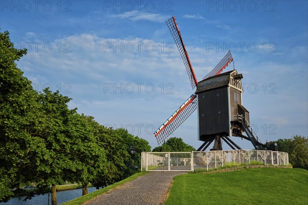 Sint-Janshuismolen Sint-Janshuis Mill windmill in Bruges, Belgium, Europe