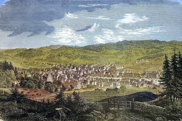 La Chaux-de-Fonds, Town in the Canton of Neuchâtel, 1869, Switzerland, Historic, digitally restored
