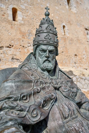 Monument to Pope Pedro de Luna (1342-1423), also known as Benedict XIII or Papa Luna, Peñíscola,