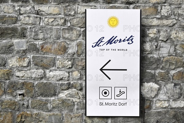 Signpost St. Moritz, Switzerland, Europe