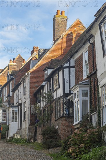 Paved Mermaid Street, Rye, East Sussex, England, United Kingdom, Europe