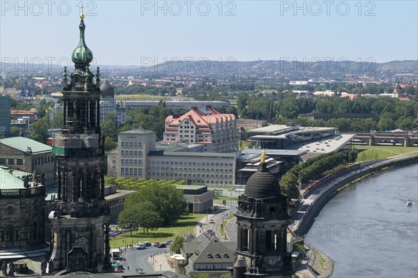 Dresden Old Town View from the Church of Our Lady to the new terrace