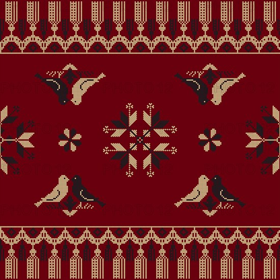 Traditional Polish embroidery vector pattern
