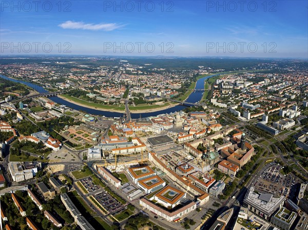 Aerial view of Dresden Old Town