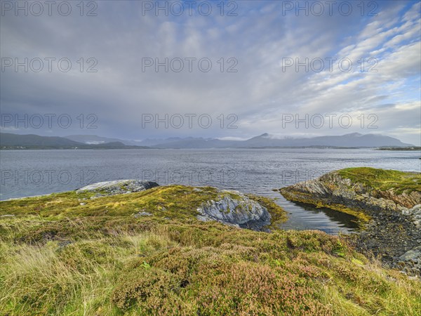 View of the surrounding mountains along the Atlantic Road, part of the Atlantic Road,