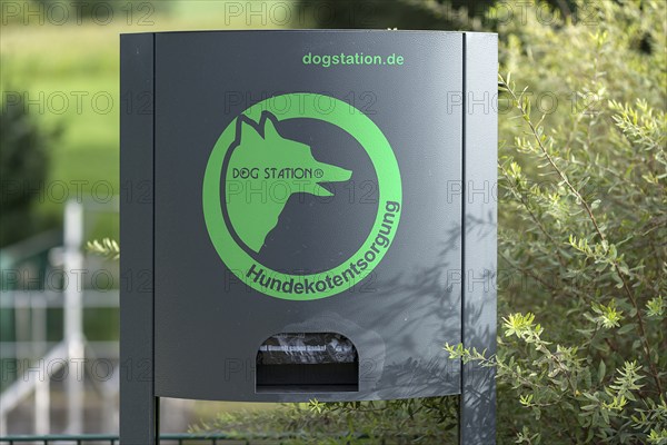 Dog faeces disposal station, Bavaria, Germany, Europe