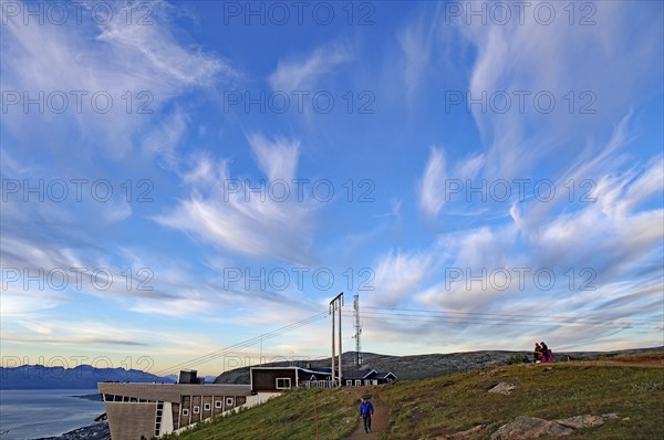 Clouds and parts of the cable car Fjellheisen, Tromsö, Troms og Finnmark, Norway, Europe