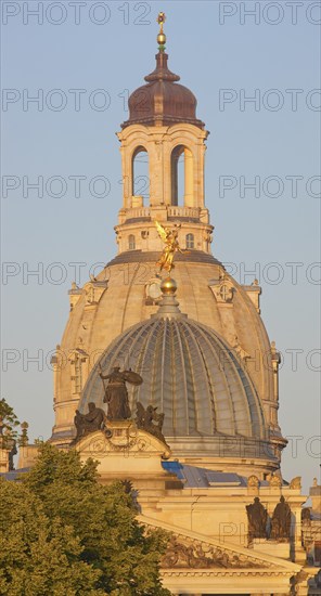 Dresden Church of Our Lady with the dome of the Octagon, the art society building
