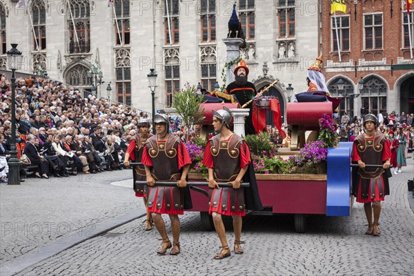 BRUGES, BELGIUM, MAY 17: Annual Procession of the Holy Blood on Ascension Day. Locals perform an