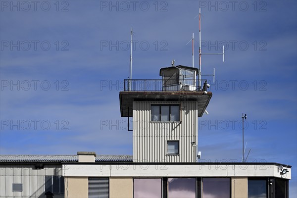 Engadin Airport control tower, Samedan, Switzerland, Europe