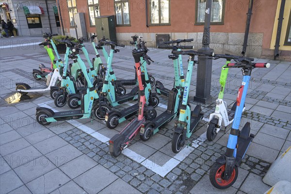 Electric scooter, Riddarhustorget, Gamla Stan Old Town, Stockholm, Sweden, Europe