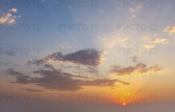 Beautiful dramatic scenic sunset sky background