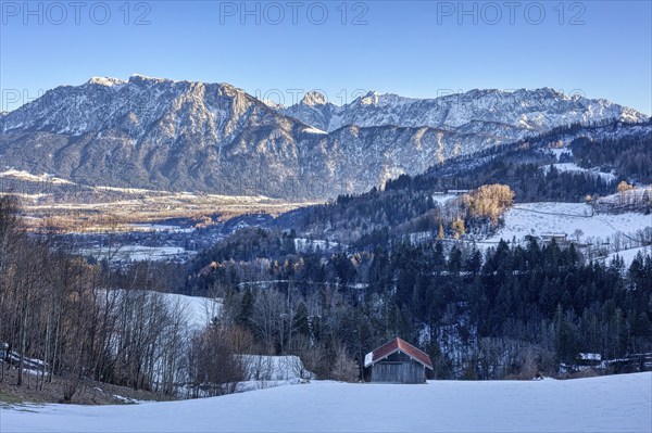 Snow, Leitzachtal, Fischbachau, Bavaria, Germany, Europe