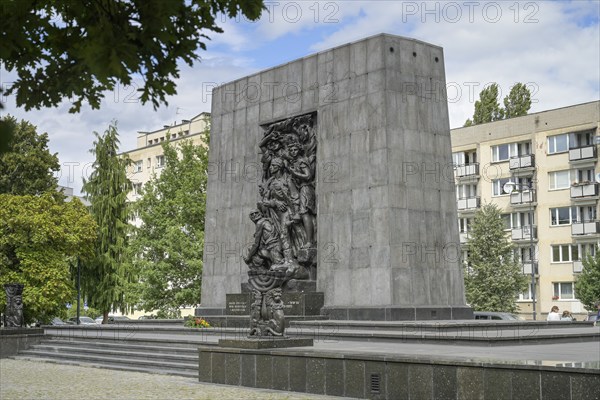 Monument to the Heroes of the Ghetto, Ludwika Zamenhofa, Warsaw, Mazovian Voivodeship, Poland,