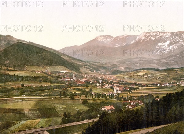 Semmeringbahn, Payerbach mit der Raxalpe, Steiermark, ehemals Österreich-Ungarn, heute Österreich,