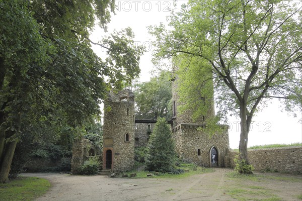 Castle ruins in Verna Park Stadtpark, Rüsselsheim, Hesse, Germany, Europe