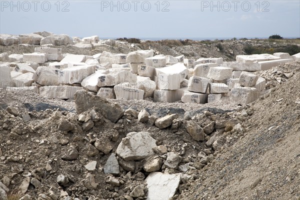 Working stone quarry, Easton, Isle of Portland, Dorset, England, UK