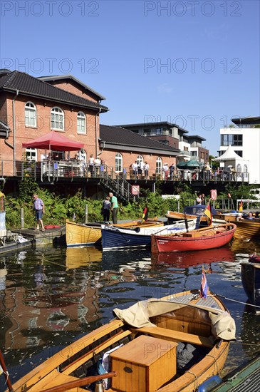 Europe, Germany, Lower Saxony, Buxtehude, Hamburg metropolitan region, Este, harbour, waterfront