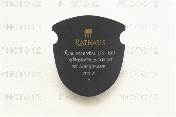 Information board at the Old Town Hall, Kitzingen, Lower Franconia, Bavaria, Germany, Europe
