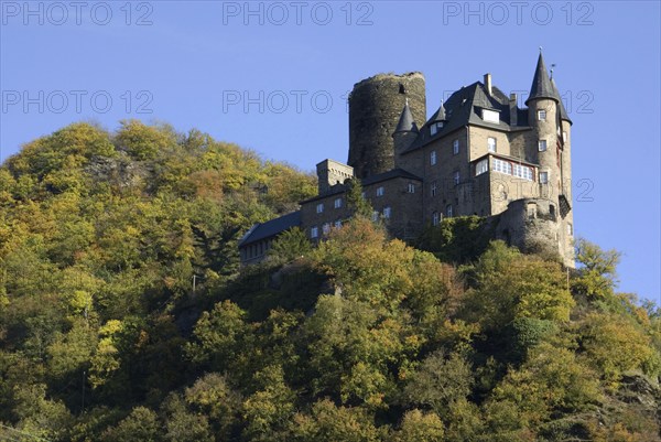 Europe Germany Rhineland-Palatinate St. Goarshausen Rhine Valley Unesco Rhine river mountain castle