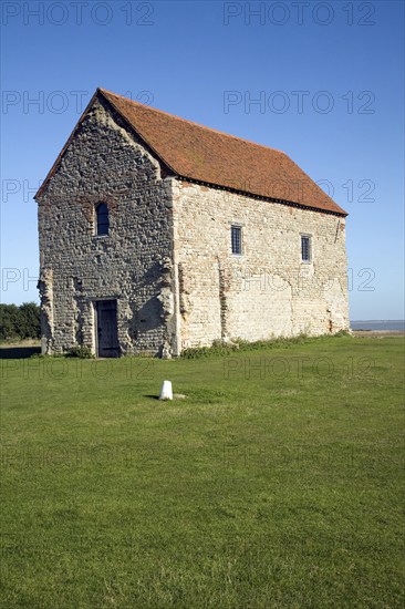 Saxon chapel of St Peter-on-the-Wall, Bradwell-on-Sea, Essex, England, UK