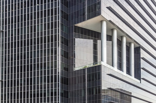 Part of skyscaper in the center of Singapore