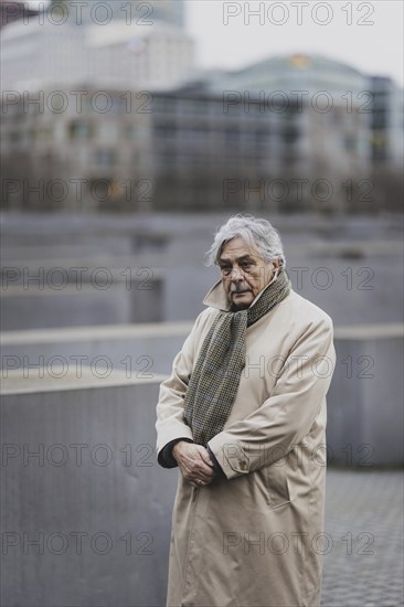 Christian Pfeil, contemporary witness and Holocaust survivor, photographed as part of the