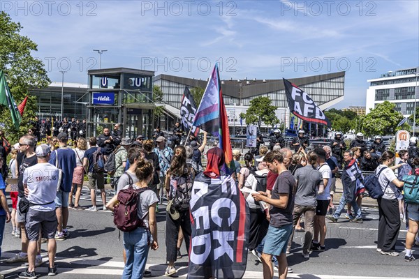 Demonstration against the AFD party conference in Essen, several tens of thousands of demonstrators