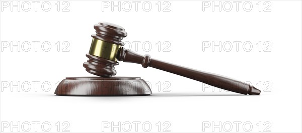 Wooden gavel isolated on a white background