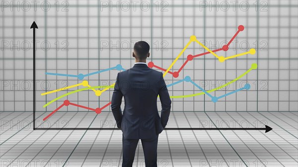 Symbolic image, stock market prices, falling prices, rising prices, global stock markets, money