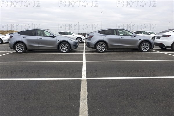 Tesla Y models produced in the Tesla Giga Factory, Grünheide, 28.01.2023