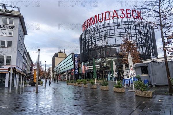 The Bermuda3eck in the city centre of Bochum, entertainment district, pub district, with over 80